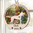 Personalized Memorial Belgian Malinois Suncatcher Ornament, Custom Dog Name Wood Ornament, Flowers Acrylic Background