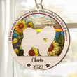 Personalized Memorial Chow Chow Suncatcher Ornament, Custom Dog Name Wood Ornament, Flowers Acrylic Background