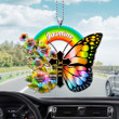 Personalized Rainbow Cross Butterfly God Says You Are Ornament, Custom Name Ornament for Car Decoration