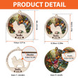Personalized Memorial Shar Pei Terrier Suncatcher Ornament, Custom Dog Name Wood Ornament, Flowers Acrylic Background