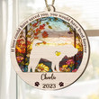 Personalized Memorial Shar Pei Terrier Suncatcher Ornament, Custom Dog Name Wood Ornament, Flowers Acrylic Background