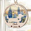 Personalized Memorial Longhaired Dachshund Suncatcher Ornament, Custom Dog Name Wood Ornament, Flowers Acrylic Background