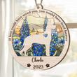 Personalized Memorial Great Dane Suncatcher Ornament, Custom Dog Name Wood Ornament, Flowers Acrylic Background