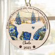 Personalized Memorial Petit Brabanson Suncatcher Ornament, Custom Dog Name Wood Ornament, Flowers Acrylic Background