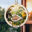 Personalized Hamster Memorial Suncatcher Ornament Pet Sleeping in the Wings Angel Gift for Animal Lovers