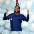 Personalized Nurse Acrylic Christmas Ornament Custom Photo Acrylic Christmas Tree Decor