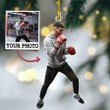 Personalized Boxing Acrylic Christmas Ornament for Christmas Decor, Custom Photo Boxer Ornament, Gift for Boxing Lovers