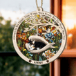 Personalized Tricor Corgi Memorial Suncatcher Ornament, Dog Sleeping in the Wings Angel Gift for Pet Lovers