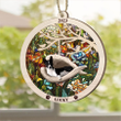 Personalized Black white Basenji Memorial Suncatcher Ornament Dog Sleeping in the Wings Angel Gift for Pet Lovers