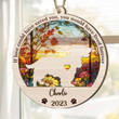 Personalized Memorial Cocker Spaniel Suncatcher Ornament, Custom Dog Name Wood Ornament, Flowers Acrylic Background