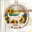 Personalized Memorial Griffon Beige Suncatcher Ornament, Custom Dog Name Wood Ornament, Flowers Acrylic Background
