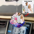 Personalized Car Hanging Ornament, Custom Photo Car Ornament, Gift for Couple, Lovers, I Love You To The Moon And Back