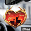 God Knew My Heart Needed You Deer Couple Car Ornament, Custom Couple Name Ornament For Couple, Deer Lovers