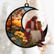 Chow Chow And Jesus Sitting On The Moon Hanging Suncatcher Ornament Chow Chow Gift Christmas Gift For Dog Lovers