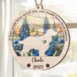Personalized Memorial English Springer Spaniel Suncatcher Ornament, Custom Dog Name Wood Ornament, Flowers Acrylic Background