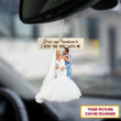 Customize Couple Photo Car Hanging Ornament, Gift for Couple, Lovers, Drive Safe Handsome I Need You Here With Me