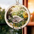 Personalized Hippo Memorial Suncatcher Ornament Pet Sleeping in the Wings Angel Gift for Animal Lovers
