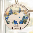 Personalized Memorial Sheltie Suncatcher Ornament, Custom Dog Name Wood Ornament, Flowers Acrylic Background
