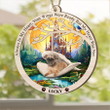 Personalized Brussels Griffon Sleeping in the Wing Angel Suncatcher Ornament For Dog Lovers, Loss of Pet Sympathy Gift