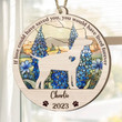 Personalized Memorial German Pointer Suncatcher Ornament, Custom Dog Name Wood Ornament, Flowers Acrylic Background
