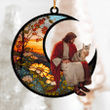 Pixie Bob And Jesus Sitting On The Moon Hanging Suncatcher Ornament Cat Gift Christmas Gift For Pet Lovers