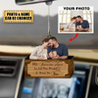 My Favorite Place In All The World Is Next To You, Customize Couple Photo And Name Car Hanging Ornament for Couple, Lovers