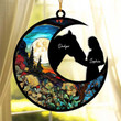 Girl And Horse Suncatcher Ornament, Custom Girl and Horse Name Ornament, Gift for Mom, Horse Lovers