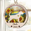 Personalized Memorial Bloodhound Suncatcher Ornament, Custom Dog Name Wood Ornament, Flowers Acrylic Background