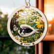 Personalized Border Collie Memorial Suncatcher Ornament Dog Sleeping in the Wings Angel Gift for Pet Lovers