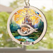 Personalized Akita Memorial Suncatcher Ornament Dog Sleeping in the Wings Angel Gift for Pet Lovers