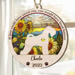 Personalized Memorial Wheaten Terrier Suncatcher Ornament, Custom Dog Name Wood Ornament, Flowers Acrylic Background