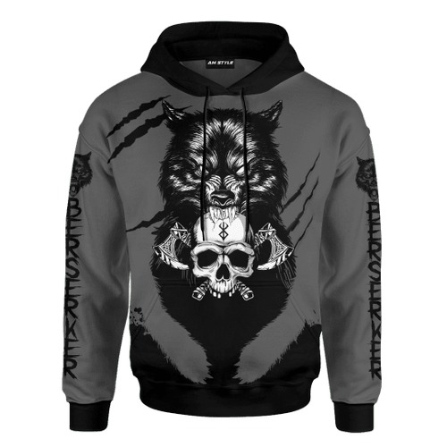Berserker And Wolves Dark Colour Customized 3D All Over Printed hoodie