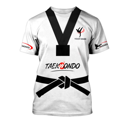 Love Taekwondo Uniform Personalized Name 3D Shirts Gift For Taekwondo Lovers