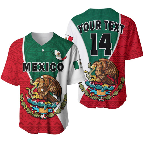 Custom Personalized Mexican Baseball Jersey Mexican Aztec Pattern