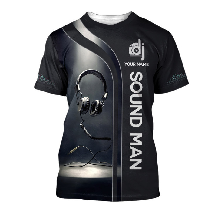 DJ Sound Man Headphone 3D Tee Shirt Sound Man Custom T Shirt Gift For DJ Sound Man