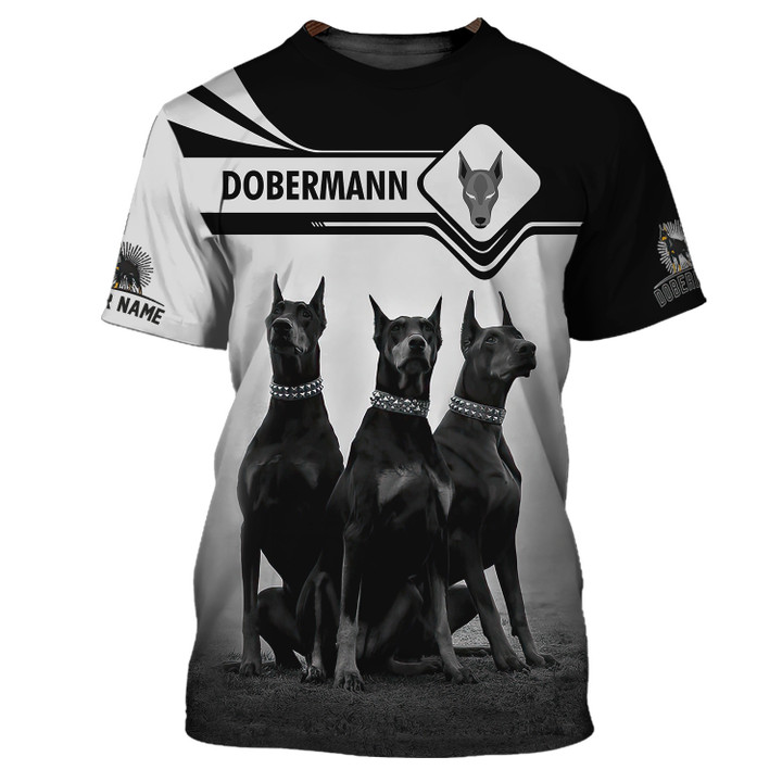 Dobermann Pinscher Custom Name 3D Shirts Gift For Dobermann Lovers
