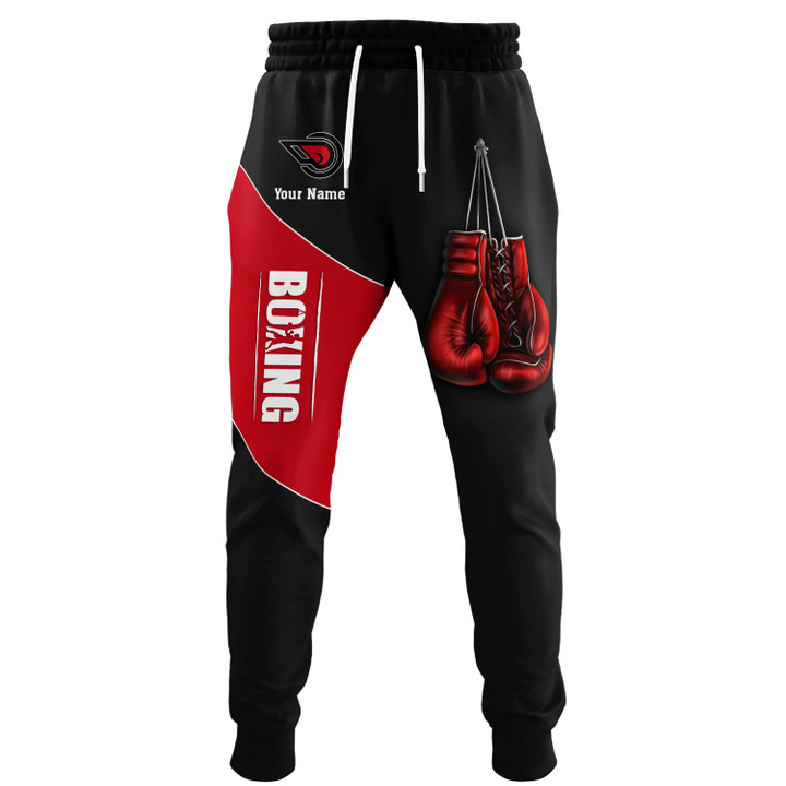 Custom Boxing Uniform Boxing Apparel Boxing Gloves 3D Sweatpants Black & Red