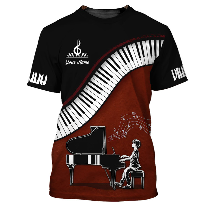 Piano Custom Tee Shirt Pianist 3D Shirts Gift For Piano Lovers