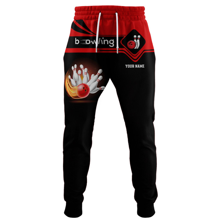 Love Bowling 3D Personalized Name Sweatpants Gift For Bowling Lovers