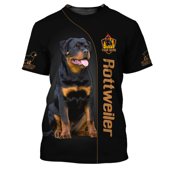 Love Rottweiler Custom Name 3D Shirts Gift For Rottweiler Lovers
