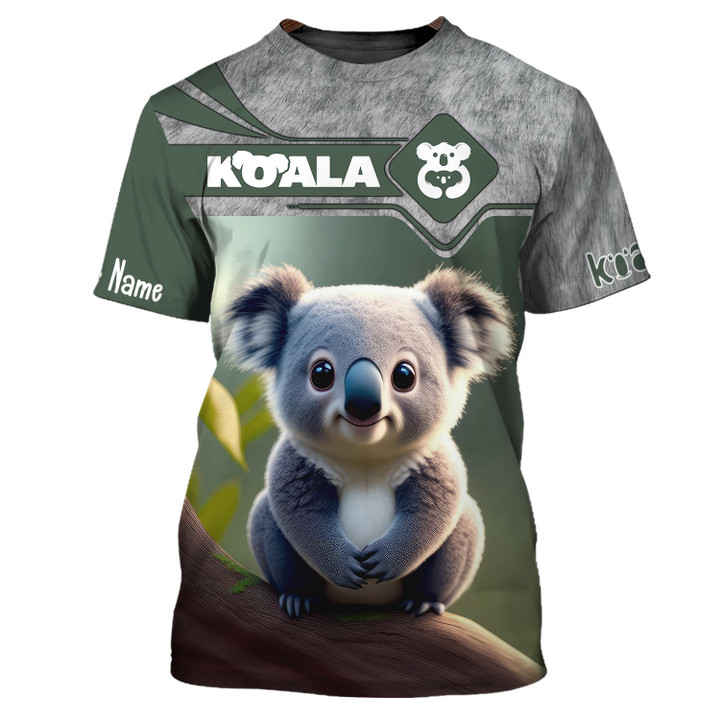 Love Koala Custom Name 3D T Shirt Gift For Koala Lovers