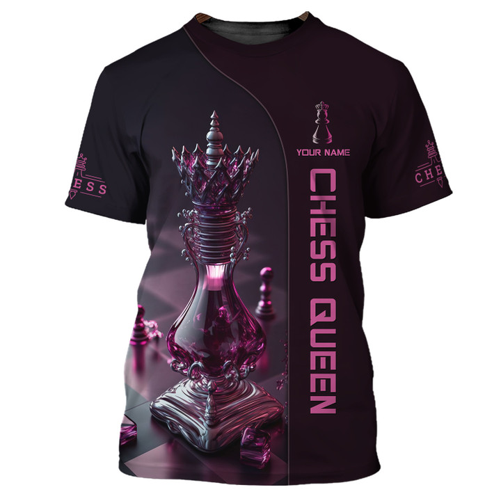 Chess Queen Personalized Name 3D Shirt Gift For Chess Lovers