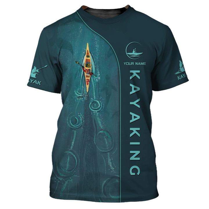 Love Kayak Custom Name 3D T Shirt Gift For Kayak Lovers
