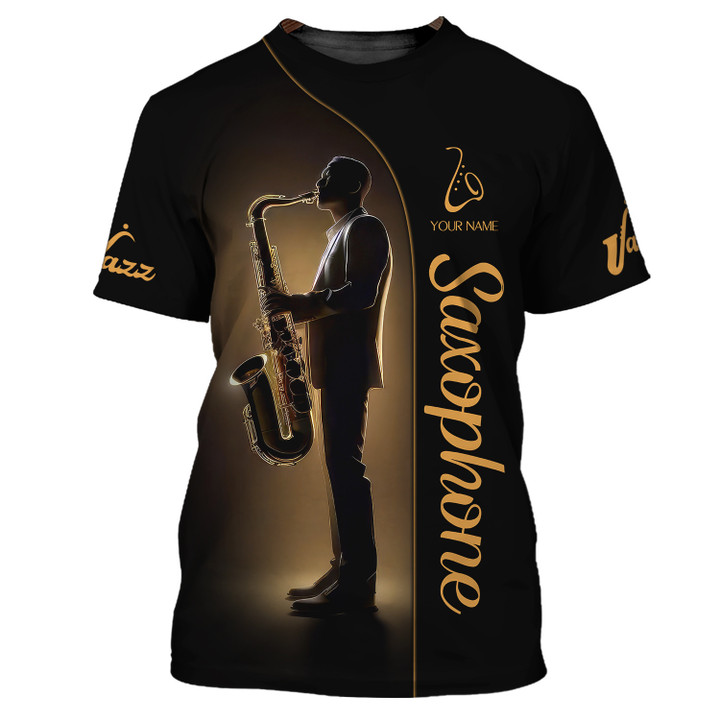 A Man Playing A Saxophone Custom Name 3D Shirt Gift For Saxophone Lovers