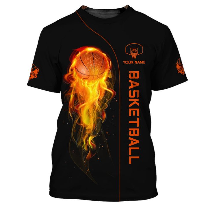 Basketball Custom Tee Shirts Fire Basketball 3D Shirts