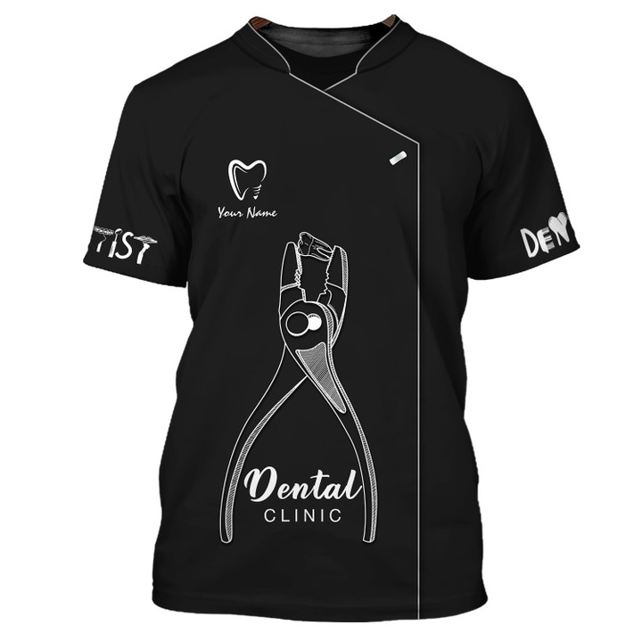 Dental Clinic Custom Uniform Dentist Shirts Black