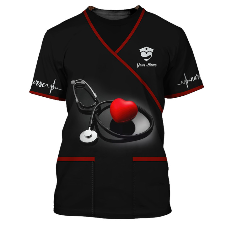 Custom Name 3D Nursing Shirt Coloful Life Personalized Gift For Nurses
