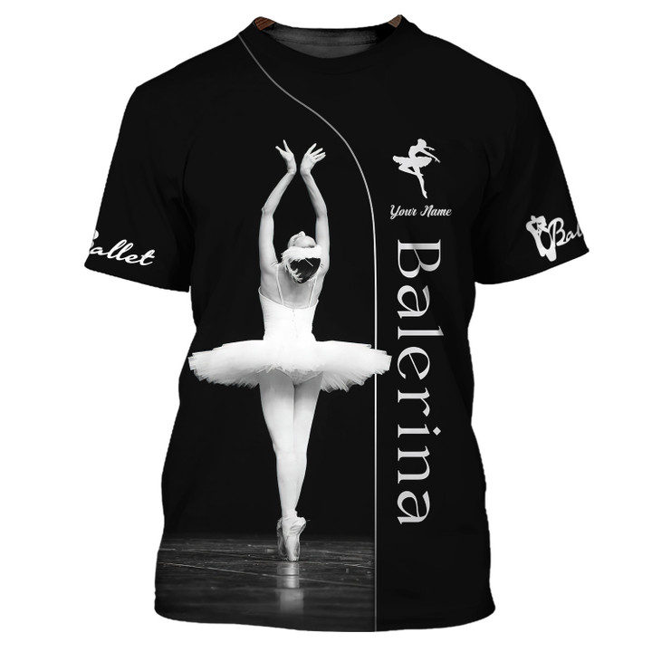 Custom Name 3D Ballerina Shirts Personalized Gift For Ballet Lovers