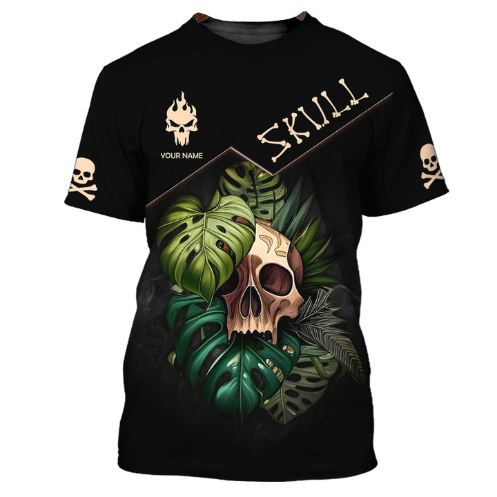Beautiful Skull Art Personalized Name 3D Shirt Gift For Skull Lovers