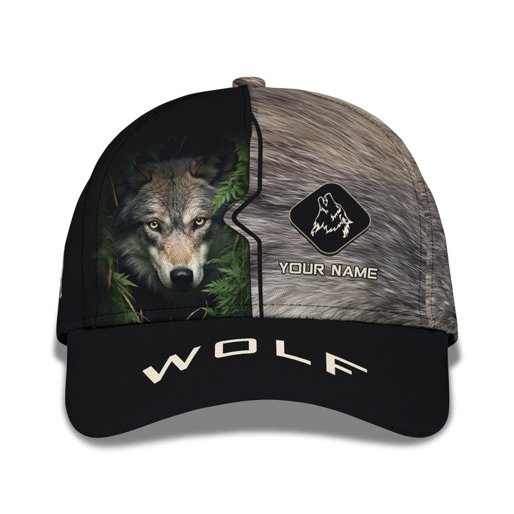 Wolf In the Grass Custom Name 3D Classic Cap Gift For Wolf Lovers